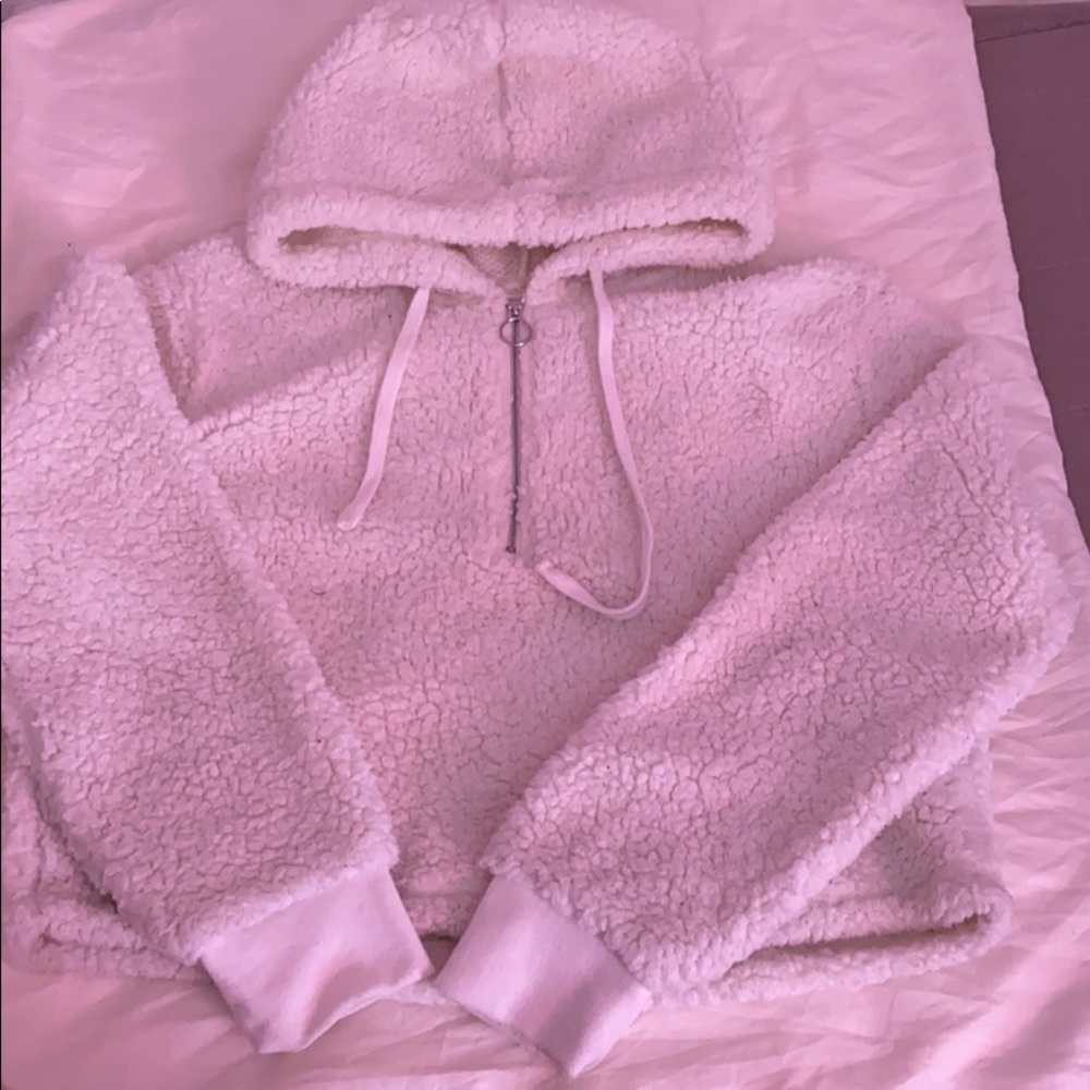 Puffy white hoodie